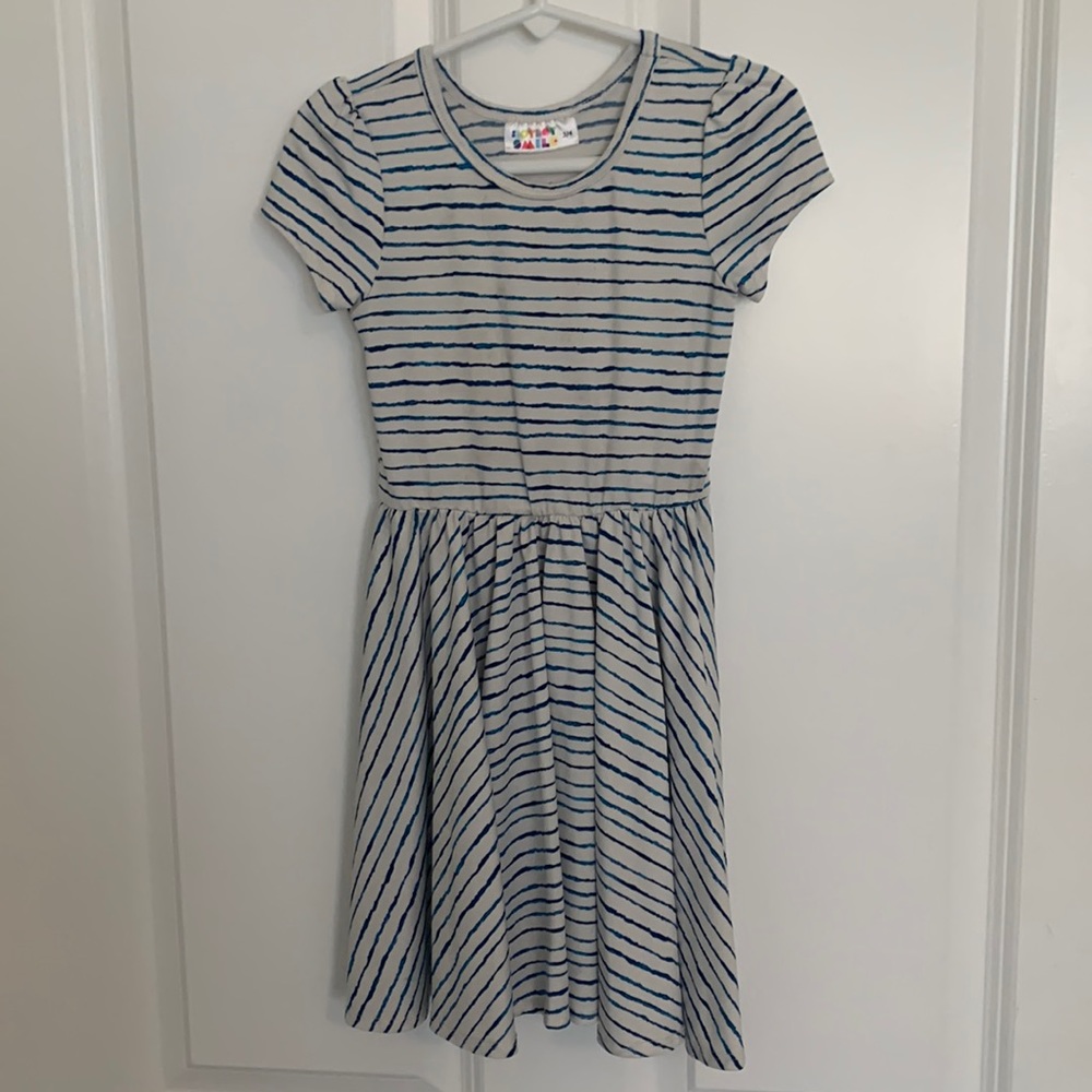 3/4 Cap Striped Dot Dot Smile Dress